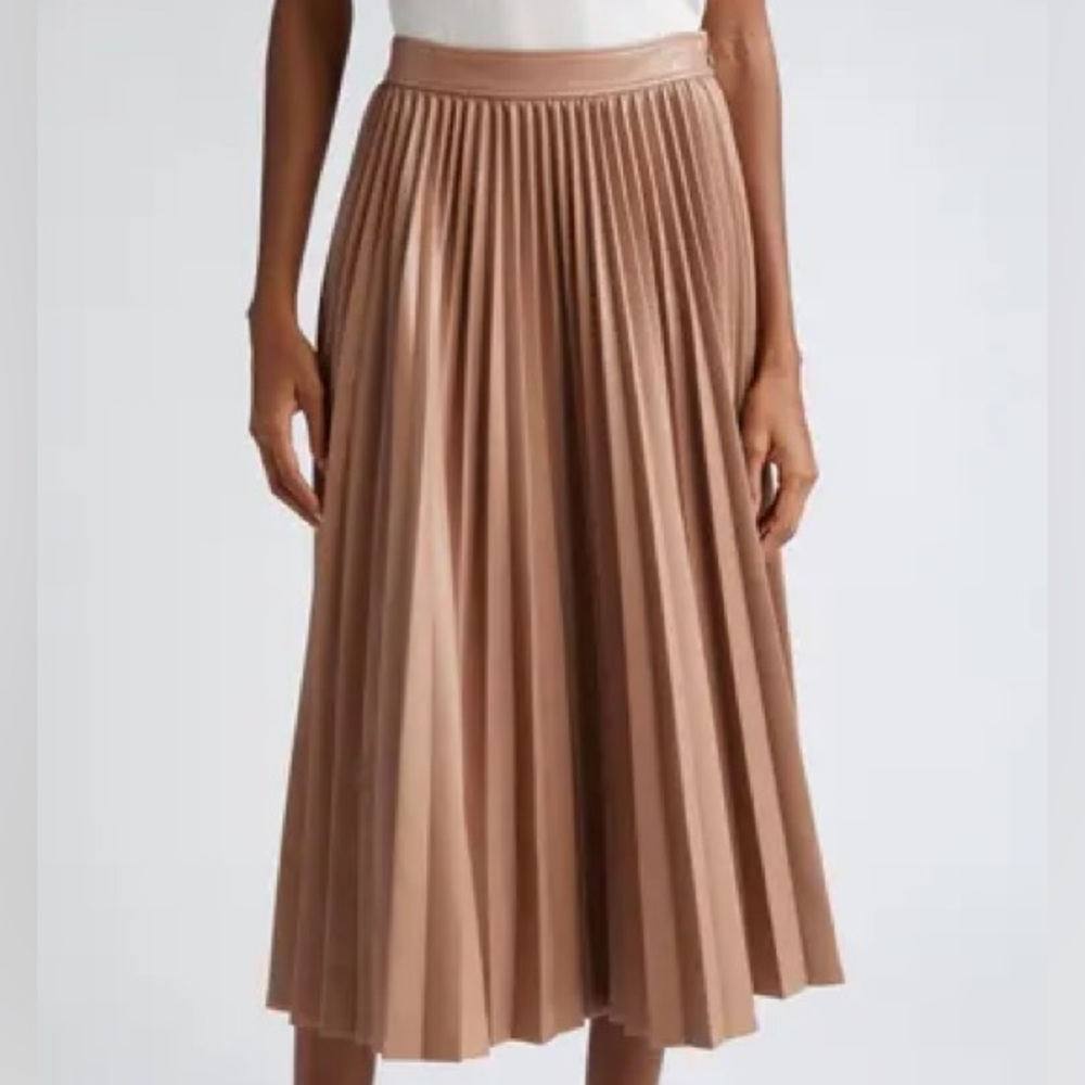 Zara A-Line Pleated Skirt in Soft Nude Rose Pink Sz. M black label